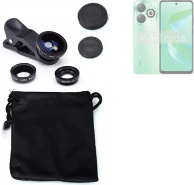 Produktbild von K-S-Trade Smartphone Kamera Linsen Set Kompatibel mit Infinix Smart 9 3in1 Clip-On Kamera Adapter Macro Weitwinkel FishEye Fischauge Objektiv Linse