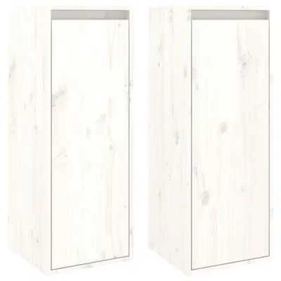 Obrázok produktu pre Nástenné skrinky 2 ks biele 30x30x80 cm masívna borovica
