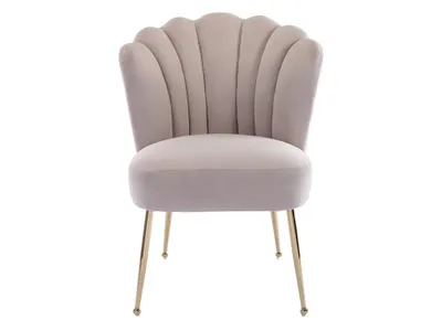 Produktbild von 2er-Set Stühle aus Velours und vergoldetem Stahl - Beige - RUTY by Pascal Morabito