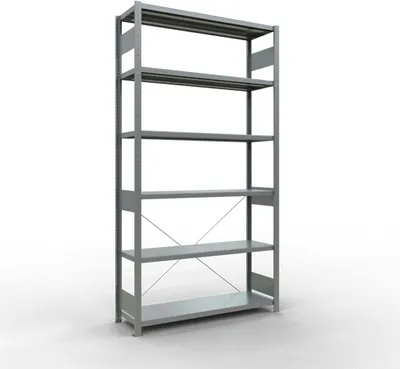 Produktbild von Schulte Fachbodenregal MULTIplus250 Stecksystem | Grundregal | HxBxT 250x130x40cm | 6 Ebenen | Fachlast 250kg | Verzinkt