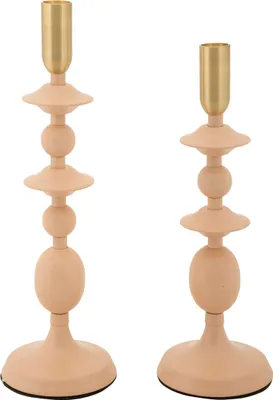 Produktbild von Mauro Ferretti Kerzenhalter Gemini rosa – 2er-Set Ø 10x29 cm und Ø 10x33 cm