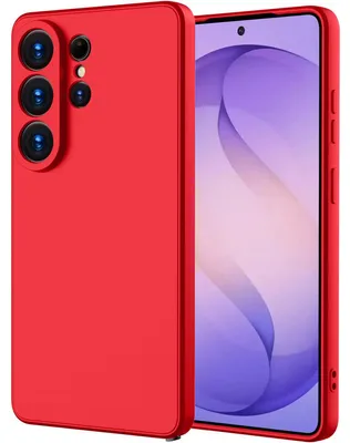 Produktbild von Hülle für Samsung Galaxy S26 Ultra, Slim Liquid Silikon Gel Gummi Stoßfest Schutzhülle Rot