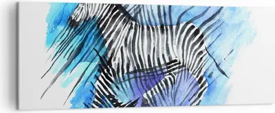 Produktbild von Bild auf Leinwand - Leinwandbild - Zebra Streifen Tierwelt Pelz - 140x50cm - Wand Bild - Wanddeko - Leinwanddruck - Bilder - Kunstdruck - Wanddekoration - Leinwand bilder - Wandkunst - AB140x50-2986