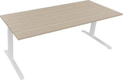Produktbild von Sitz-/Stehtisch Kufe Doppels. Quad. B2000xT800xH645-1275 ws/Eiche Nat