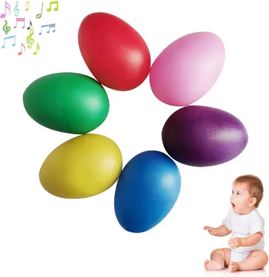 Produktbild von Eier Maracas Eier Shaker Set,Musikinstrument Egg Shaker,Schütteleier für Kinder,für Musikalische Früherziehung Party Klassenzimmerzubehör Musikinstrument für Babys und Kleinkinder Spielgeräte(6 Stück)