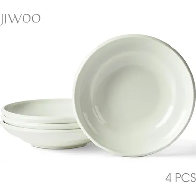 Produktbild von Suppenteller Set 4-teilig Keramik Ø22 cm – Tiefe Teller für Pasta, Pasta & Salat – spülmaschinen- & mikrowellengeeignet