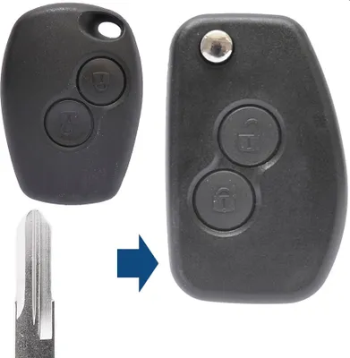 Produktbild von Klapp Schlüssel Gehäuse UMBAU kompatibel mit Dacia DOKKER LOGAN Renault CLIO TWINGO MASTER