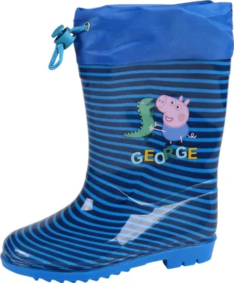 Produktbild von Peppa Pig Peppa Wutz George Gummistiefel mit Strickbündchen, für Jungen, blau, gestreift 31/32 EU