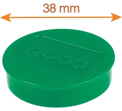 Immagine prodotto di Magnete rotondo da 38 mm, confezione da 10 pezzi, verde.