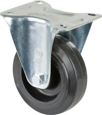 Imagen del producto de Rueda Bockrolle B60, diámetro 100 mm, capacidad de carga 140 kg, neumático de goma maciza, placa de montaje 104x80 mm - L410.B60.100