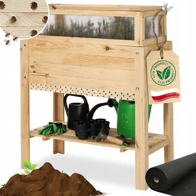 Image de Wamar-Sosenka Potager sur Pieds Bois Pin 80x37 cm