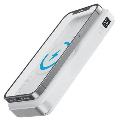 Zdjęcie produktu dla Forever Power Bank Bezprzewodowy Matb-300 10000 Mah Magnetyczny 3W1 Biały