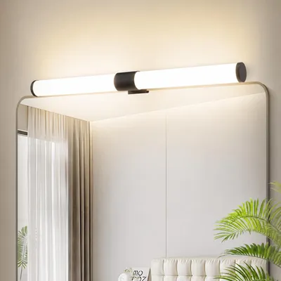 Image de ZMH Lampe à miroir LED 40CM Lampe noire Mur Pinceable IP44 6W Applique 4000K Blanc neutre Moderne, Image générée par une IA
