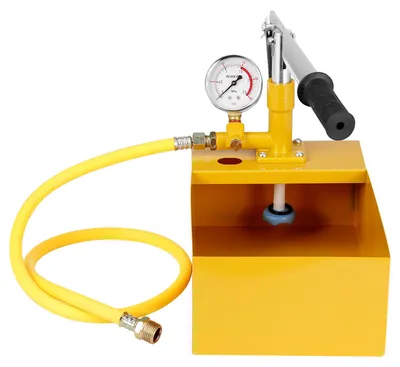 Produktbild von Abdrückpumpe, max. 25 Bar, Befüllpumpe-Set mit Einzelventil und Manometer, 5-L-Wassertank, 1-m-Schlauch mit 1