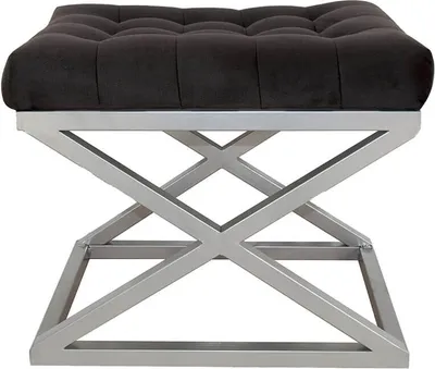 Produktbild von Hanah Home, Capraz - Silver, Black, Sitzpuff, 100 % METALL, Silber, 50 x 40 x 42 cm