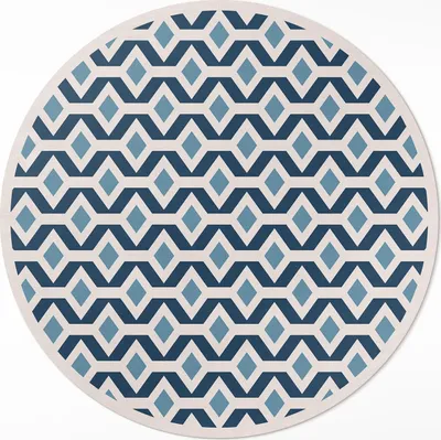 Produktbild von Geometrisches Muster eines Musters– Vinyl Fußmatte – Ø 150cm – Rutschfest, Pflegeleicht & Langlebig