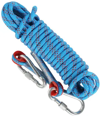 Produktbild von Kletterseil 8mm Statisches Kletterseil Outdoor Seil Feuerrettungs-Fallschirm-Seil Geflecht Nylon Seil mit 2 Karabinern für Wandern Outdoor Bergsteigen Sport Camping