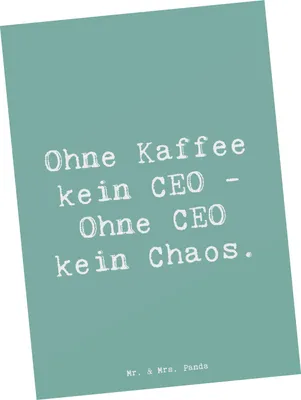 Produktbild von Mr. & Mrs. Panda Grußkarte Spruch CEO ohne Chaos - Meeresbrise - Geschenk, Postkarten, Bürokultur, Postkarte, Geschäftsstrategie, Berufsleben, Ansichtskarte, bildkarte