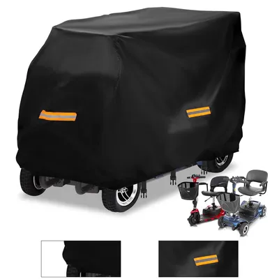 Produktbild von Elektromobil Abdeckhaube Wasserdicht,420D Elektromobil für Senioren,Scooter Abdeckung für Rollstuhl,3-4 Rad Mobilitätsroller, 124x58x99 cm