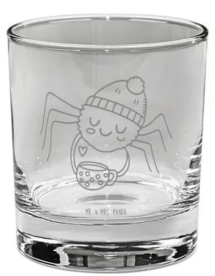 Produktbild von Mr. & Mrs. Panda Glas Spinne Agathe Kaffee - Transparent - Geschenk, gravur, Weiser Spruch, Lebensweisheiten, Morgenmuffel, Tumbler, Morgen, Trinkglas, Cocktailglas