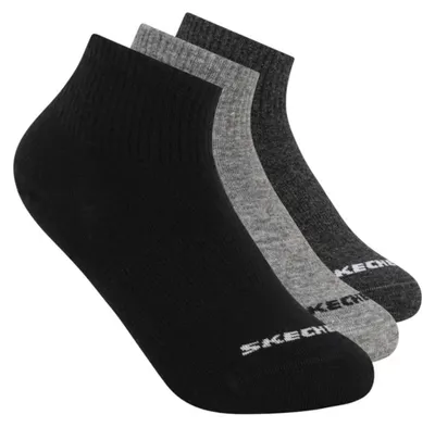 Produktbild von Skechers Jungen Socken 3er-Pack Quarter Crew Schwarz/Grau S601878-BKGY Größe: M