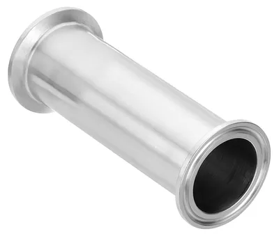 Sanitärrohr 38,1 mm, Edelstahl 304, 100 mm Länge, 3 Klemmen