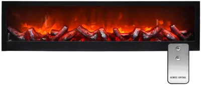 Produktbild von LED Wandkamin Tischkamin Elektrokamin mit realistischer Flammensimulation Kaminfeuer Feuersimulation schwarz inkl. Fernbedienung 60x20cm