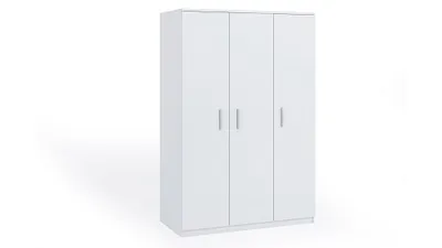 Produktbild von FurMeb24  BONO 135 cm - Drehtrenschrank  3-triger Kleiderschrank OHNE Spiegel  (Weiss/ Weiss)