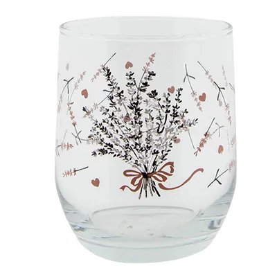 Image de Clayre & Eef Verre laveur 300 ml Verre transparent Lavande
