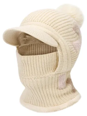 Immagine prodotto di Berretto e sciarpa 3-in-1 termici da donna, rosa, con fodera in pile, antivento ed elastici