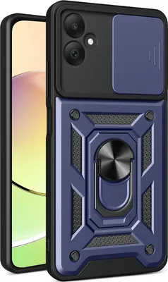 Produktbild von Hülle für Samsung Galaxy A05 mit Ring Ständer Halter Dia Kameraschutz TPU PC Hybrid Handyhülle Blau