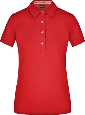 Produktbild von Ladies' Plain Polo Polo mit modischem Einsatz red/red-white, Gr. M