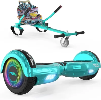 Productafbeelding van MEGA MOTION 6.5' Hoverboard met zitplaats, Hoverkart GO-Kart voor kinderen met LED-verlichting en Bluetooth-muziek, skateboard