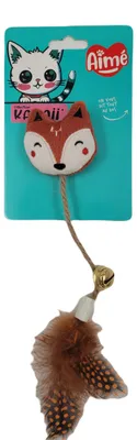 Immagine prodotto di Giocattolo per gatti a forma di volpe, con corda, marca Aimé Kawaii – giocattolo per gatti, disponibile in vari colori