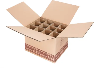 Produktbild von 1000 x Flaschenversandkarton Flaschenkarton für 12 Flaschen 370x415x310 mm PTZ