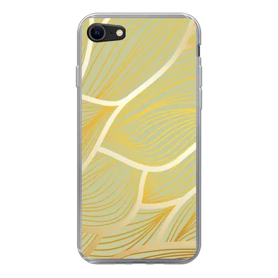 Produktbild von MuchoWow® Handyhülle Schutzhülle Hülle für iPhone 8 Goldene Wellen auf grünem Hintergrund Silikon Softcase Handy Hülle - Schutzhaube