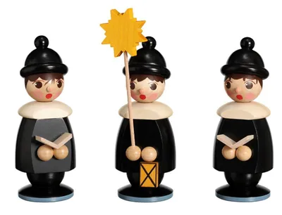 Produktbild von Miniaturfiguren 3 Kurrendefiguren schwarz Höhe 14,5cm NEU