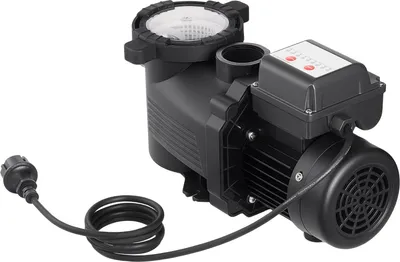 Image de Pompe de piscine SucceBuy 400 W, pompe filtrante avec un débit maximal de 11 100 l/h, pompe de piscine à un étage, 3450 tr/min, hauteur de refoulement maximale de 10 m, avec minuterie 24 heures et panier filtrant, adaptée aux piscines hors sol et enterrées ainsi qu'aux spas.