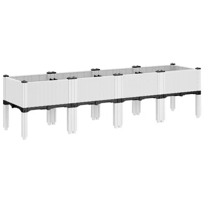 Produktbild von vidaXL Pflanzkasten mit Beinen Weiß 160x40x42 cm PP