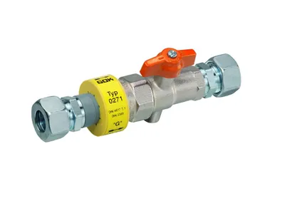 Produktbild von GOK Hauptabsperreinrichtung Typ 0272 mit T (TAE) zum Einbau und Sicherung von Flüssiggasanlagen, Variante:RVS 22 x RVS 22 DN 20