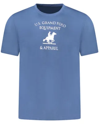 Produktbild von Elegantes Blaues Herren Poloshirt mit Logo und Rundhals – Kurzarm