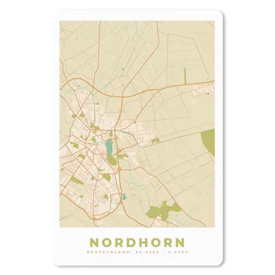 Produktbild von MuchoWow® Mauspad Mousepad Nordhorn - Karte - Vintage - Stadtplan 40x60 cm - Mousepads - Maus Mat - Pad - Mausunterlage - Schreibtisch Accesoire