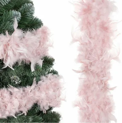Obrázek produktu pro Vánoční řetěz Girlanda 300 cm z pravého peří, starorůžová