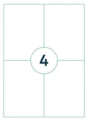 Produktbild von Qbasic – Etikett A4, 1.000 Blatt, 105 x 148 mm, 4.000 Etiketten