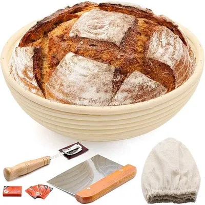 Produktbild von Famanu Brotkorb für Sauerteig - Inklusive waschbarem Leinenfutter