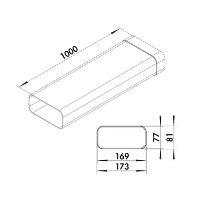 Produktbild von Naber MF-VRM 1000 System 125 Flachkanalrohr, weiß  - Lüftungstechnik