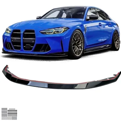 Für BMW M3 Typ G80 / G81 / M4 Typ G85 Frontspoiler Lippe Schwarz Glanz in der Farbe Schwarz von Carparts-Online GmbH