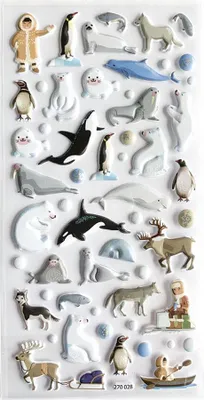Produktbild von Global Gift Tweeny Foamy Eskimales And Animal Glitter Aufkleber Mehrfarbig Mehrfarbig One Size