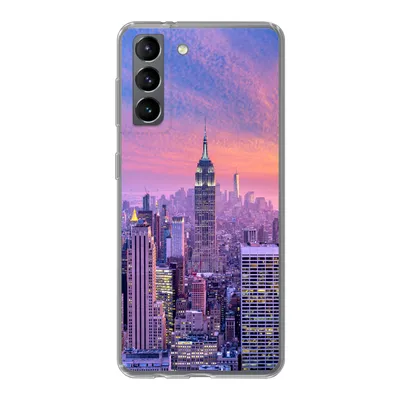 Produktbild von MuchoWow® Handyhülle Schutzhülle Hülle für Samsung Galaxy S21 New York - Farben - Skyline Silikon Softcase Handy Hülle - Softcase