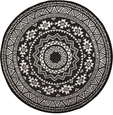 Produktbild von Esschert Design dywan zewnętrzny 180 cm czarno-biały OC18
